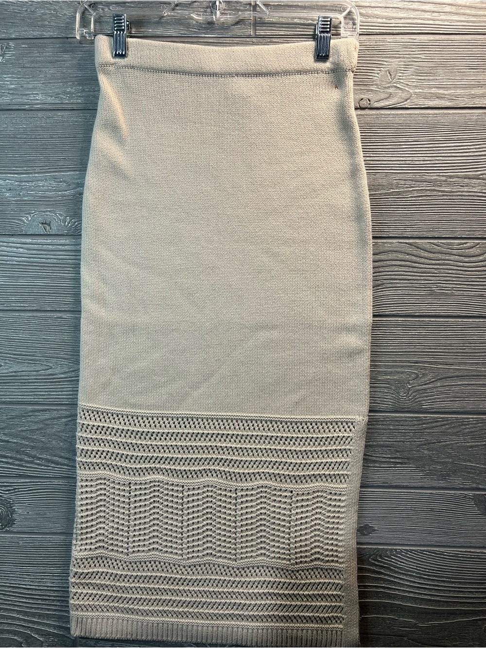 Rachel Zoe Knit Midi Skirt in Light Beige